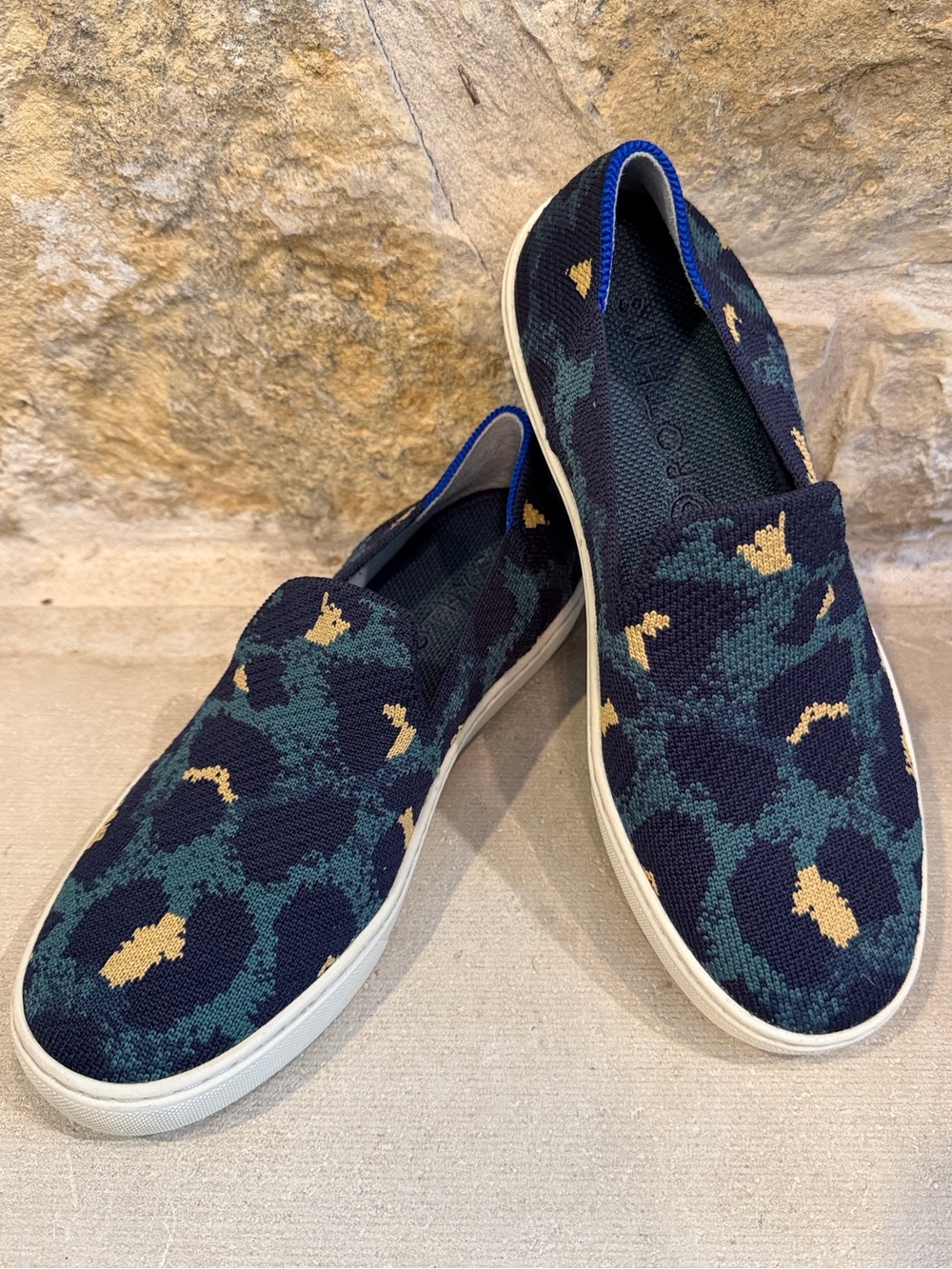 Rothy’s The Original Slip On Blue Spot Cheetah Comfort Women's Size 7